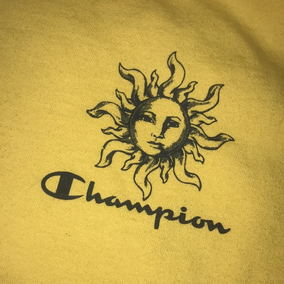 Champion Sun Graphic Short Sleeve Tee in Mustard Yellow Size Medium - Picture 7 of 8